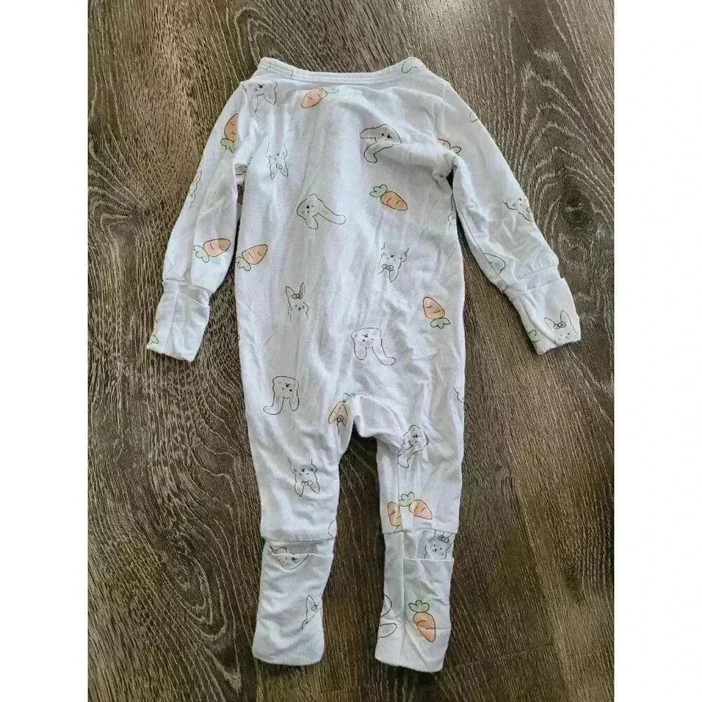 Bamboo Easter bunny baby pajamas pjs size 0-3‎ months #5